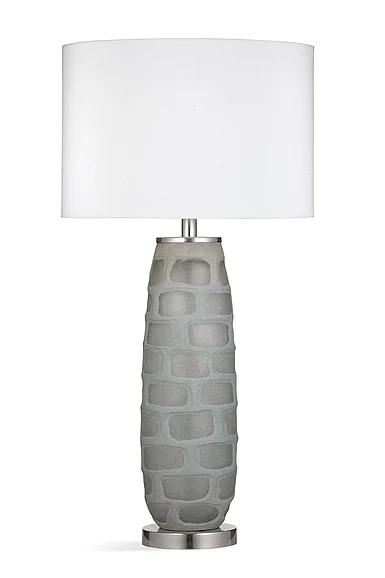 Bassett Mirror DePau Table Lamp in Grey Blue Glass L4095TEC