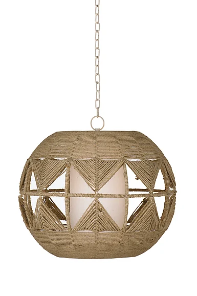 Bassett Mirror Woven Pendant Lamp in Natural Rope L4185PEC