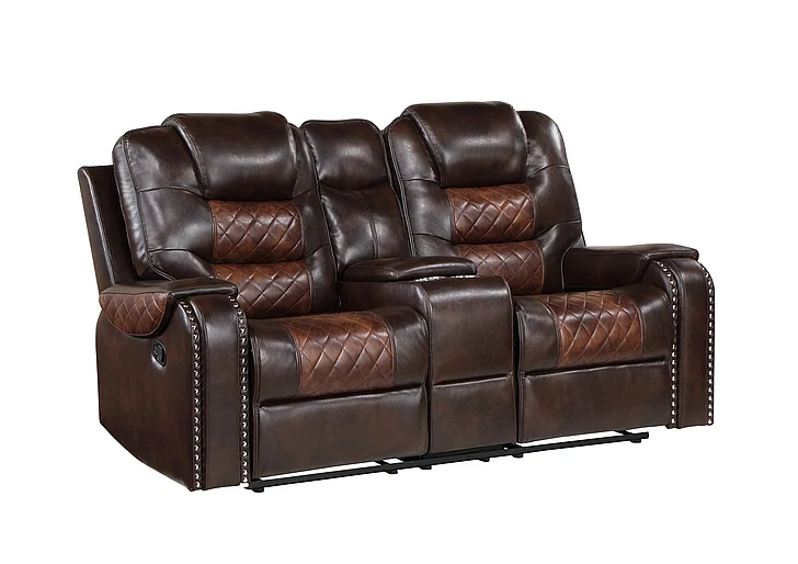 Massa Gallery Harlow Reclining Love Seat in Brown L421-2