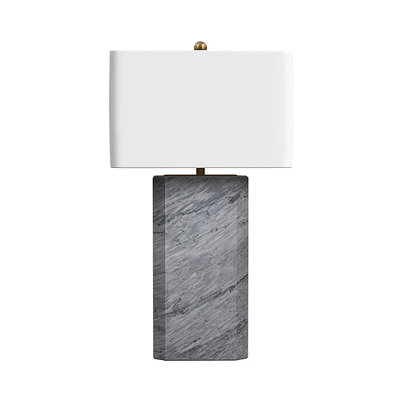 Bassett Mirror Leed Table Lamp in Grey Marble L4296T