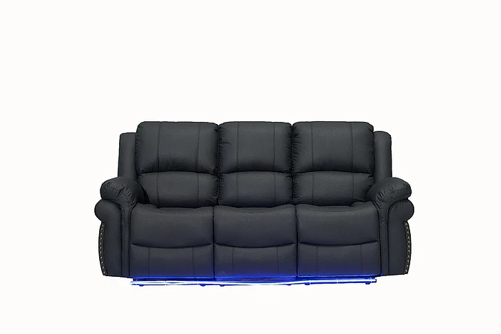 Massa Gallery Cesar Reclining Sofa in Black L430-3