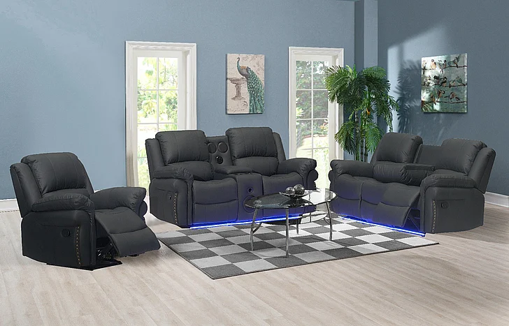 Massa Gallery Cesar 2pc Living Room Set in Black