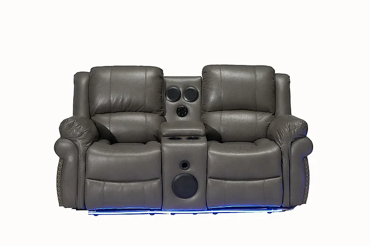 Massa Gallery Cesar Reclining Love Seat in Grey L431-2