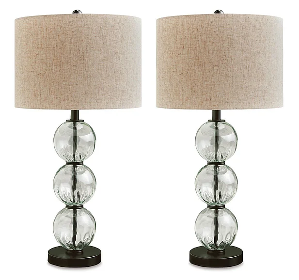 Airbal Table Lamp in Clear/Black L431604 (Set of 2) FedEx/UPS