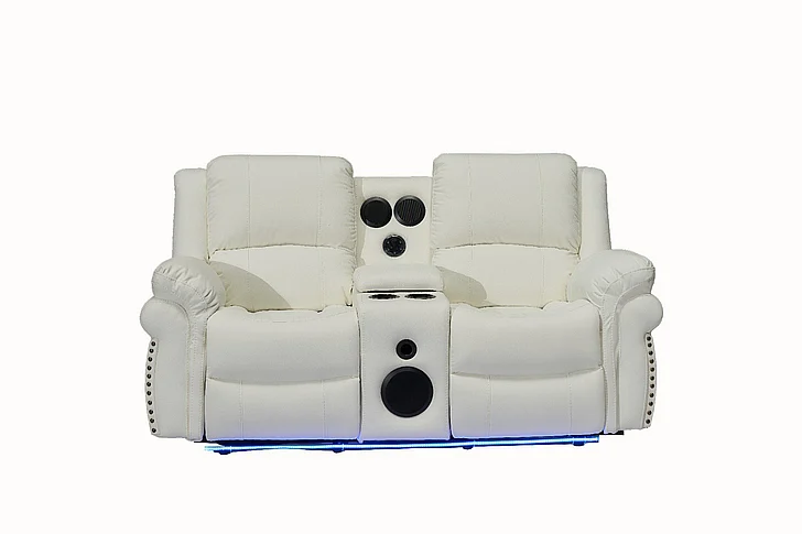 Massa Gallery Cesar Reclining Love Seat in White L432-2