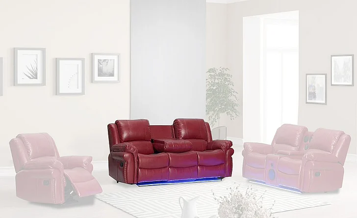 Massa Gallery Cesar Reclining Sofa in Red L434-3