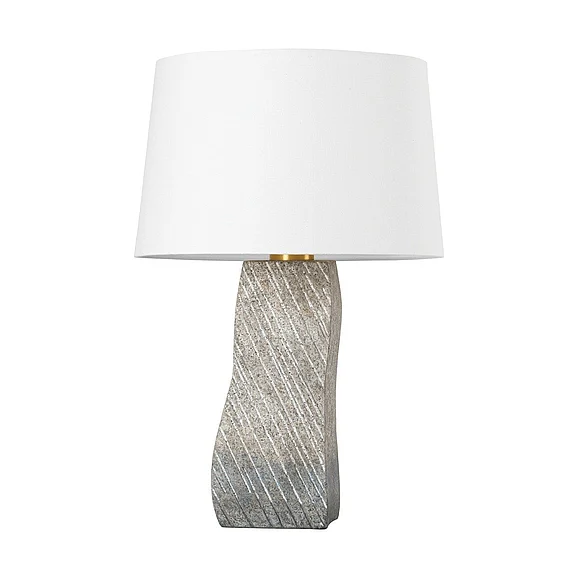 Hudson Valley Lighting Raiden Table Lamp in Aged Brass w/ Ceramic Windswept White L4629-AGB/CDW