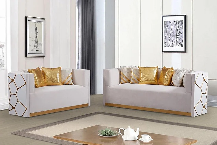 Massa Gallery Noah 2pc Living Room Set in White