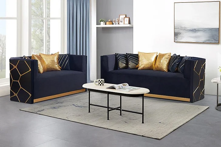 Massa Gallery Noah 2pc Living Room Set in Black