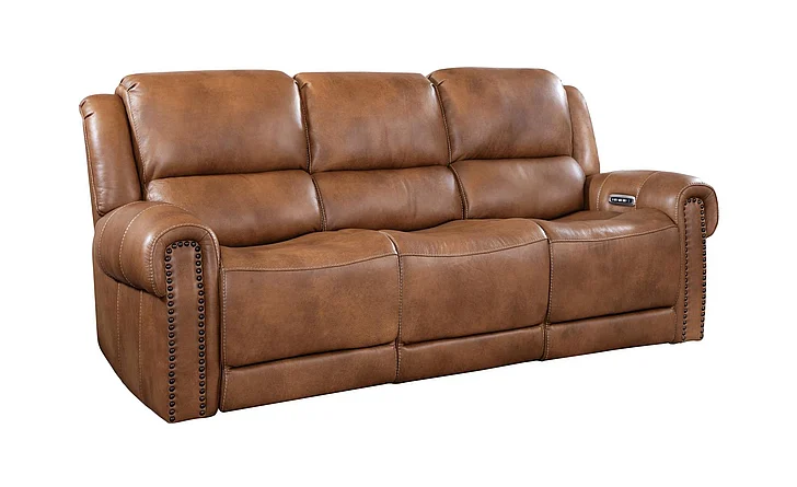 Corinthian Furniture Cordoba Power Headrest Reclining Sofa in Cordoba Cognac L68006-39HR