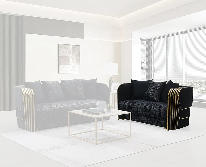 Massa Gallery Alonso Love Seat in Black L830-2