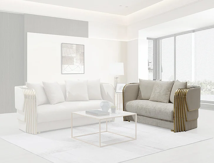 Massa Gallery Alonso Love Seat in Cream L832-2