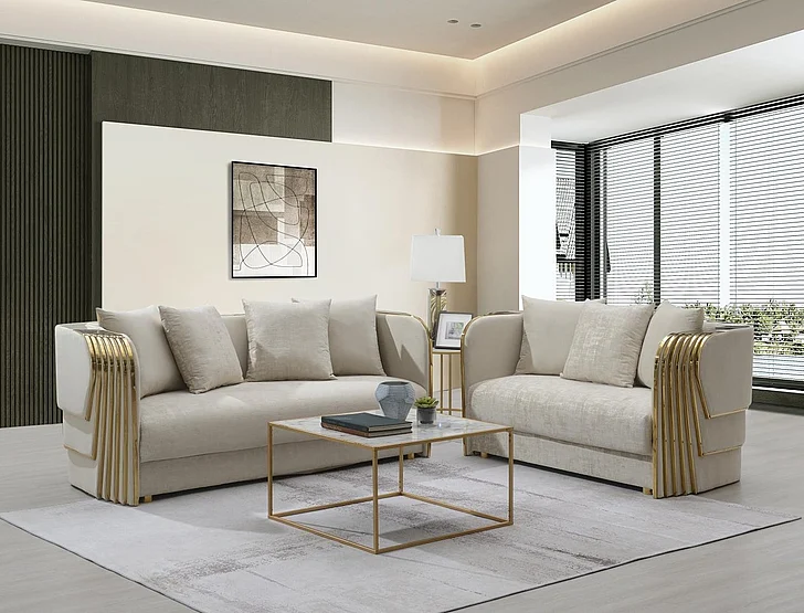 Massa Gallery Alonso 2pc Living Room Set in Cream