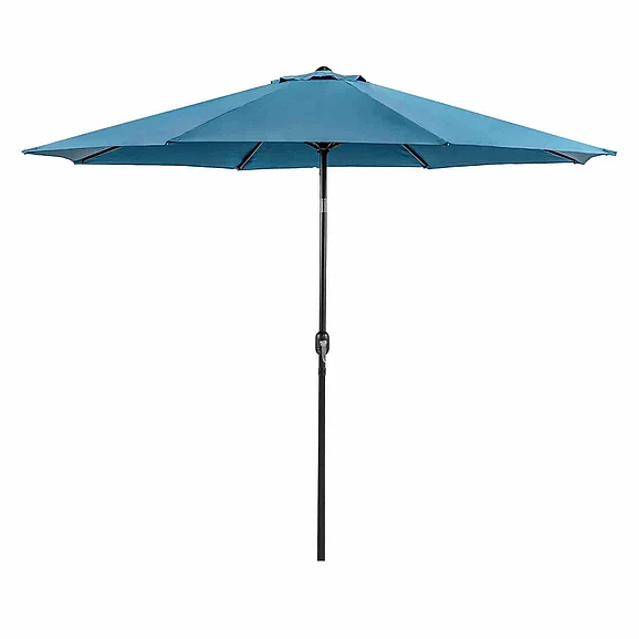 Furniture of America Lali 11' Outdoor Umbrella in Blue + Base LA-A011BL+BASE