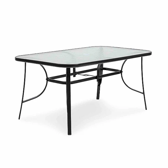 Furniture of America Pierro Outdoor Dining Table in Black LA-D012BK