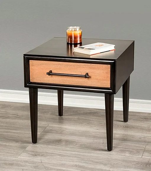 Furniture of America Lakeside End Table in Light White Wash FM49003BK-E