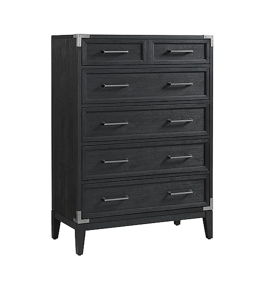 Intercon Furniture Laguna 5 Drawer Chest in Weathered Steel LG-BR-2405-WST-C