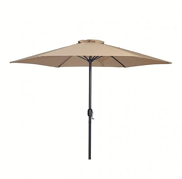 Furniture of America Lali 9' Outdoor Umbrella with 21' Round Base in Beige LA-A027BG+BASE