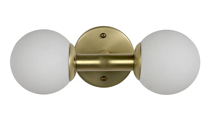 Noir Furniture Antiope Sconce, Antique Brass and Glass LAMP548MB CLOSEOUT