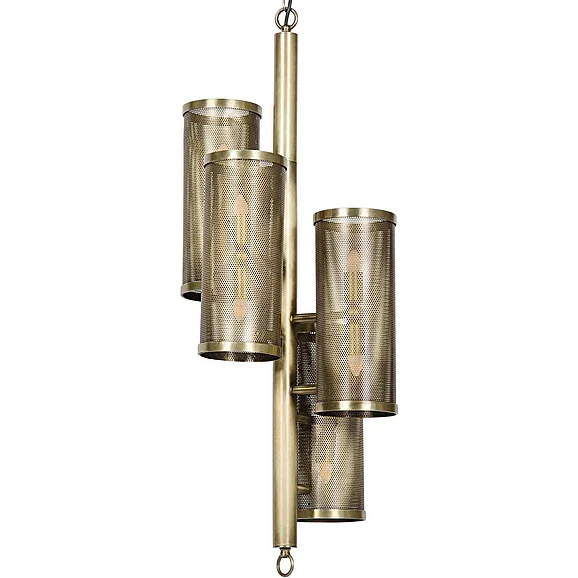 Noir Furniture Pisa Pendant, Metal with Brass Finish LAMP573MB CLOSEOUT