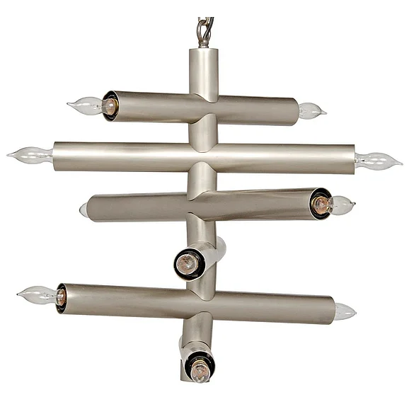 Noir Furniture Alex Chandelier, Metal with Antique Silver Finish LAMP627ASV CLOSEOUT