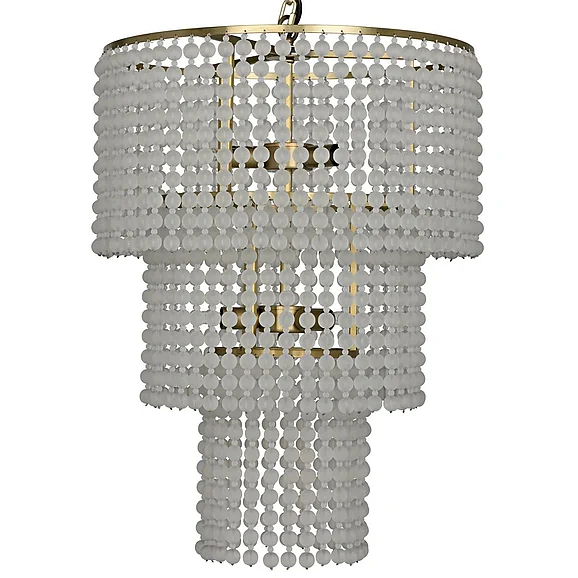 Noir Furniture Fatima Chandelier, Antique Brass LAMP690MB CLOSEOUT