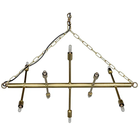 Noir Furniture Sperato Chandelier, Antique Brass LAMP691MB CLOSEOUT