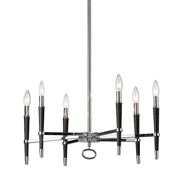 Dainolite 6LT Incandescent Chandelier, PC Finish LAN-246C-PC