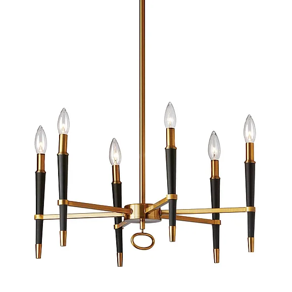 Dainolite 6LT Incandescent Chandelier, VB Finish LAN-246C-VB