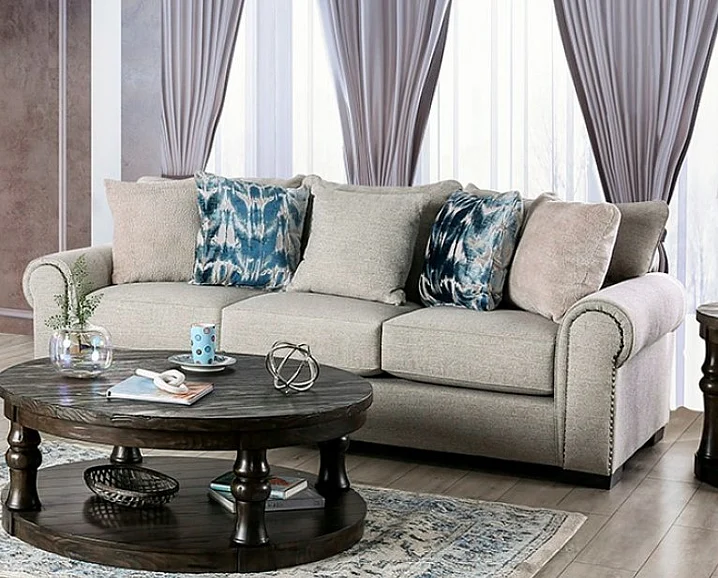 Furniture of America Laredo Sofa in Beige SM1215-SF