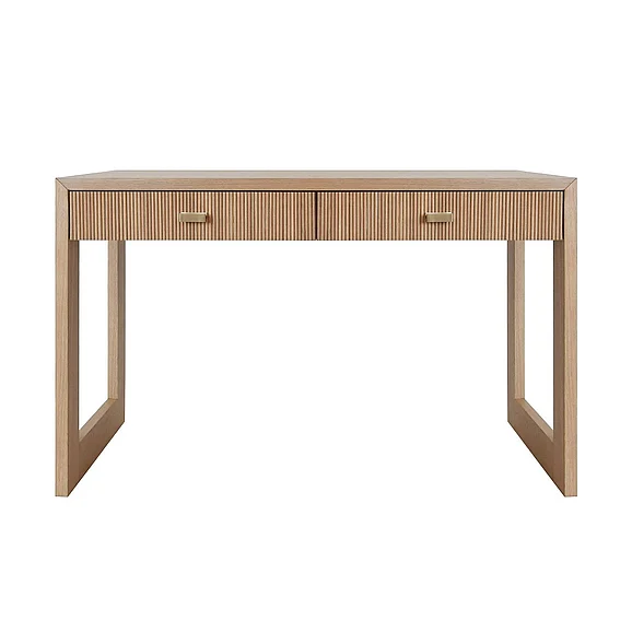 Worlds Away Larkin Two Drawer Desk in Natural Oak LARKIN NO