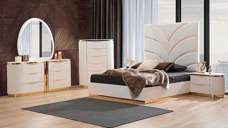 Galaxy Home Laura 3pc Bedroom Set in White