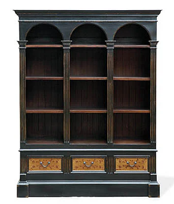 Peninsula Florencia Bookcase in Distressed Black LB-001-1003