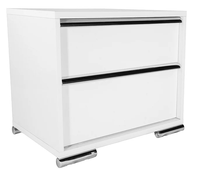 Idea Italia Metallica/New Logica Nightstand in White Gloss