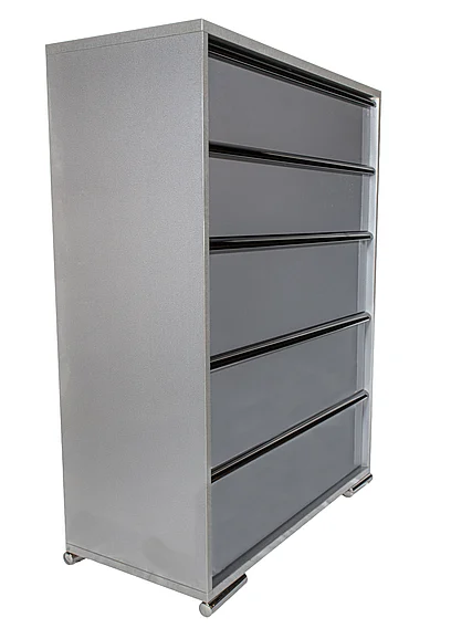 Idea Italia Metallica/New Logica 5 Drawer Chest in Platinum