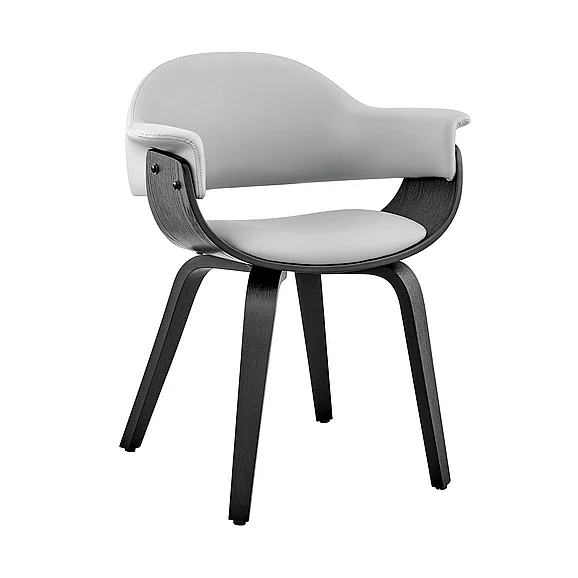 Armen Living Adalyn Gray Faux Leather and Black Dining Accent Chair LCADCHBLGR