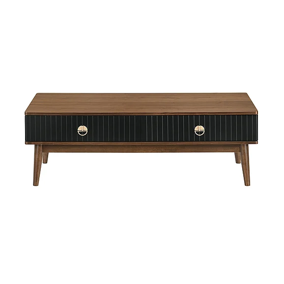 Armen Living Amigo Coffee Table in Black/Walnut LCAGCOWA