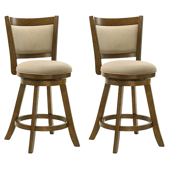 Armen Living Aiden Swivel Counter Stool in Sepia Brown with Grey Fabric (Set of 2) LCAIBALSSB262PC