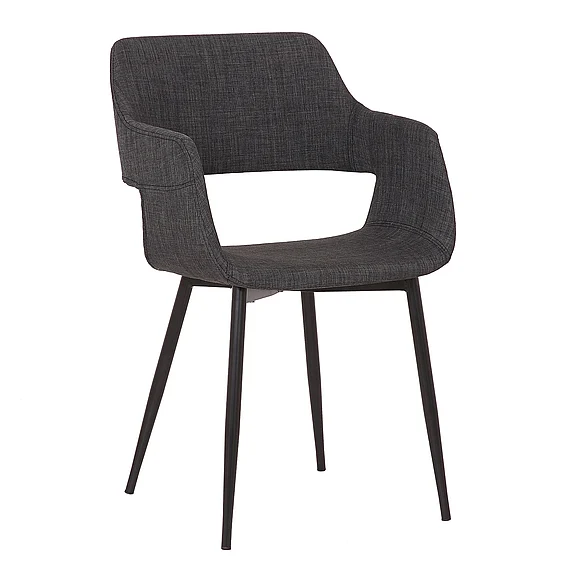 Armen Living Ariana Charcoal Open Back Dining Accent Chair LCARCHBLCH CLOSEOUT