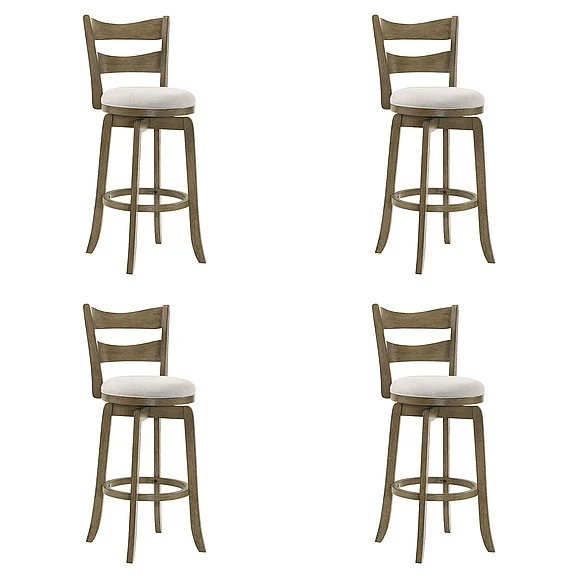 Armen Living Blair 26 In. Putty Brown Swivel Counter Stool with Cream Fabric (Set of 4) LCBLBAPBWT264PC