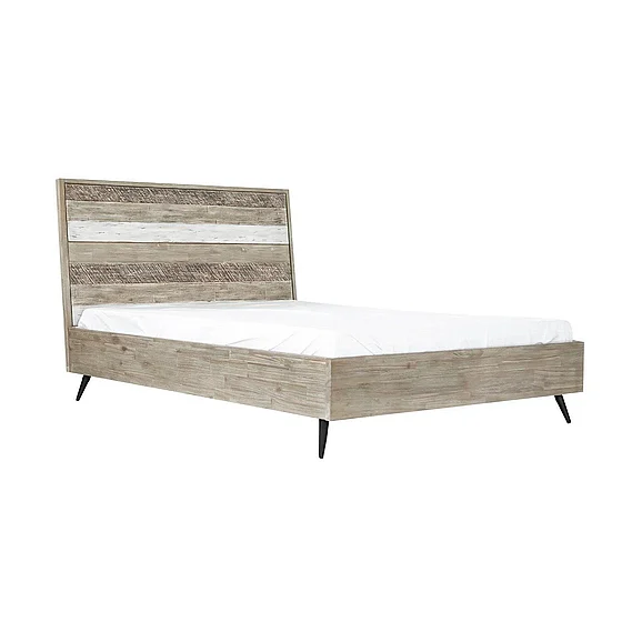 Armen Living Bridges King Platform Bed in Two Tone Acacia LCBRBDGRKG