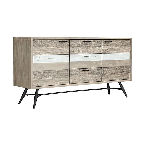 Armen Living Bridges Sideboard Buffet Cabinet in Two Tone Acacia LCBRBUGR CLOSEOUT