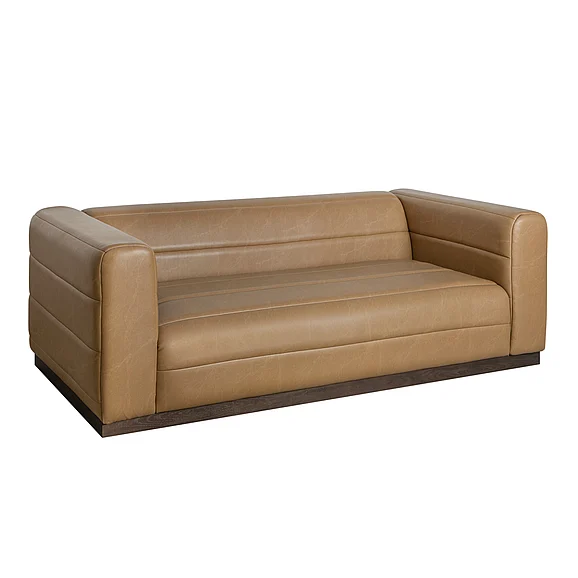 Armen Living Brea 90.5 In. 3-Seater Sofa in Bistre Brown Faux LeatherLCBRSODCBB