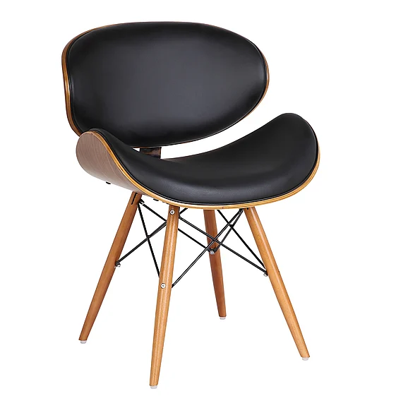 Armen Living Cassie Dining Chair in Black Faux Leather LCCASIWABL