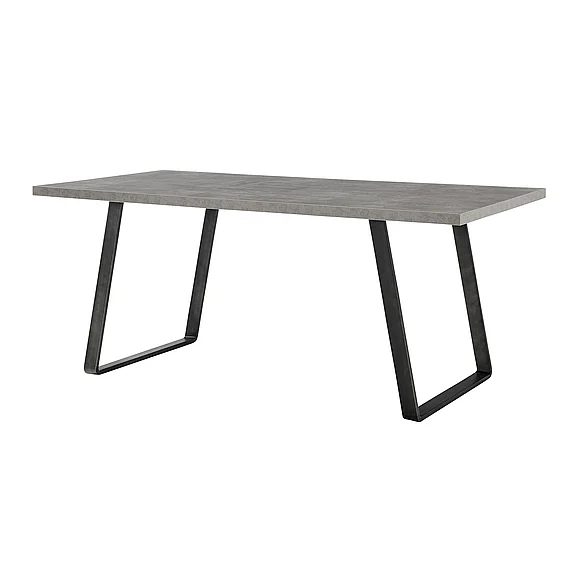 Armen Living Coronado Dining Table in Gray Powder Coated with Cement Gray Top LCCDDIBE