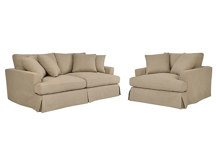 Armen Living Ciara 2pc Living Room Set in Sahara Brown