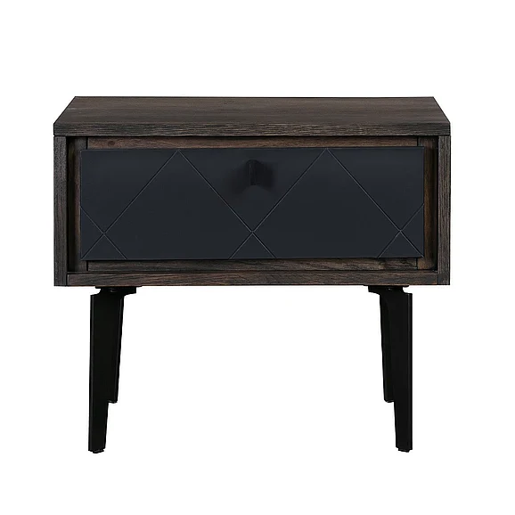 Armen Living Cross Solid Oak and Metal Nightstand LCCRLAOA