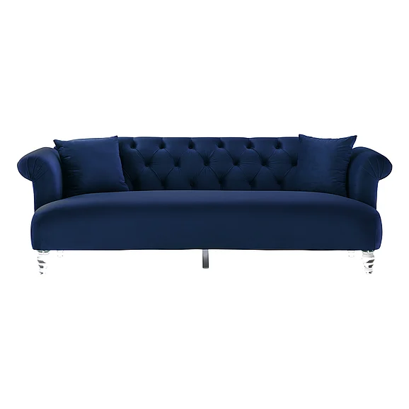 Armen Living Elegance Sofa in Blue LCEG3BLUE CLOSEOUT