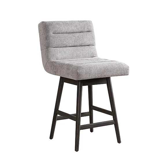 Armen Living Elias 26 In. Counter Stool Swivel with Gray Fabric LCELBAGRYMO26
