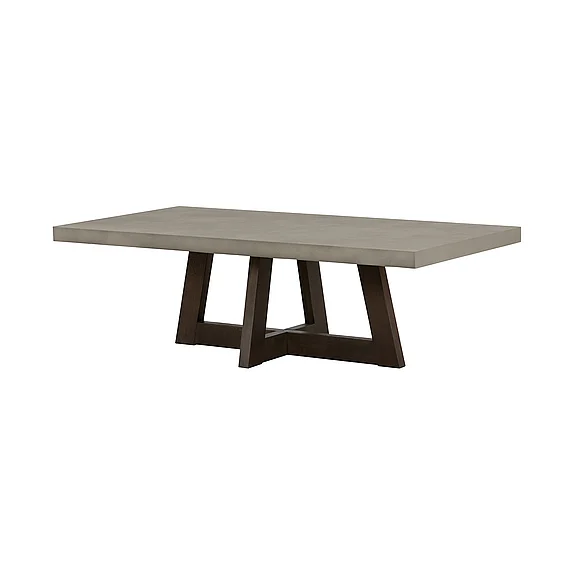Armen Living Elodie Gray Concrete and Dark Gray Oak Rectangle Coffee Table LCELCOCCGR